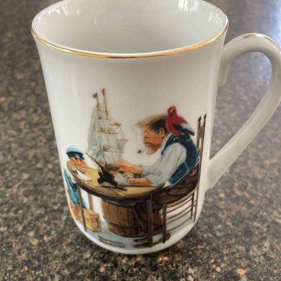 Norman Rockwell Dining Norman Rockwell Gold Rimmed Cup Poshmark